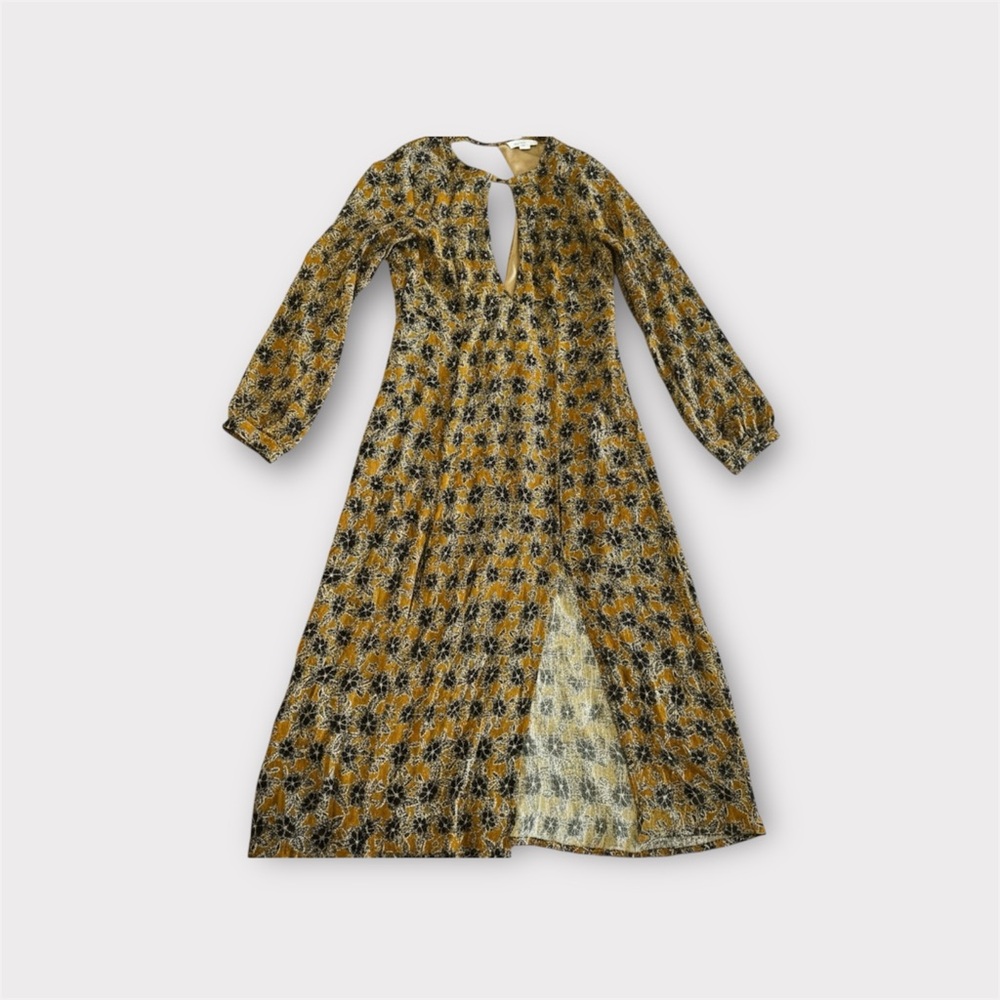 Dance & Marvel Blue Tan Bishop Sleeve Sundress